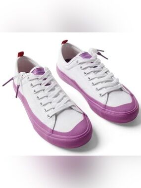 Chick fil a Polynesian sauce 23 White & Purple Canvas Sneakers Rare w/box